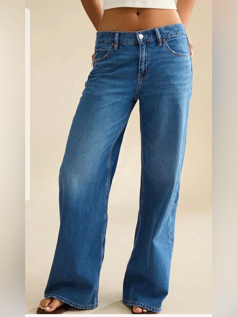 American Eagle Outfitters Women's Low- Rise Ultra Wide-Leg Jeans Size 8